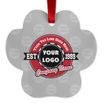 Logo & Tag Line Metal Paw Ornament - Double-Sided w/ Logos