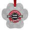Logo & Tag Line Metal Paw Ornament - Front