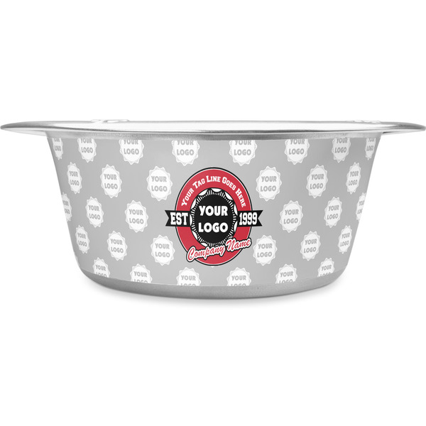 Custom Logo & Tag Line Stainless Steel Dog Bowl - Medium (Personalized)