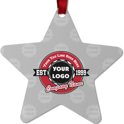 Logo & Tag Line Metal Star Ornament - Double-Sided w/ Logos