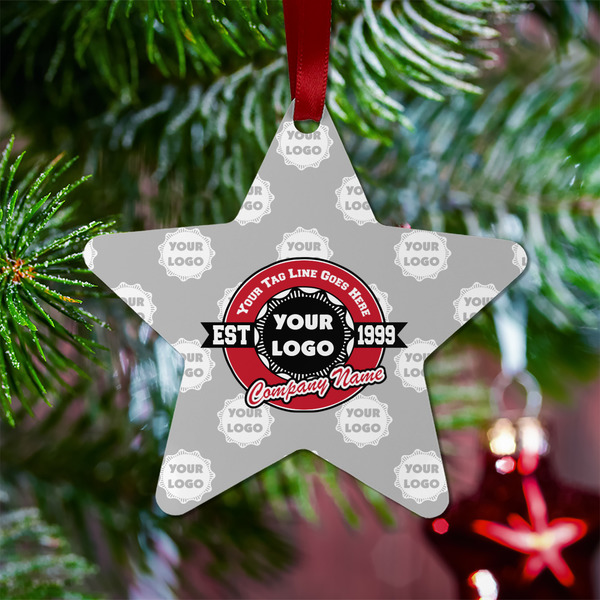 Logo & Tag Line Metal Star Ornament - Lifestyle