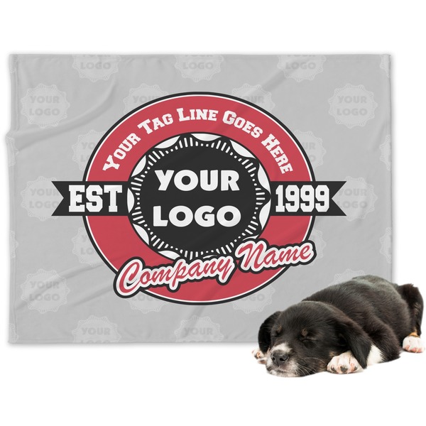 Custom Logo & Tag Line Dog Blanket - Large w/ Logos