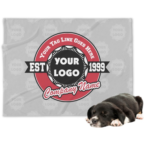 Custom Logo & Tag Line Dog Blanket w/ Logos