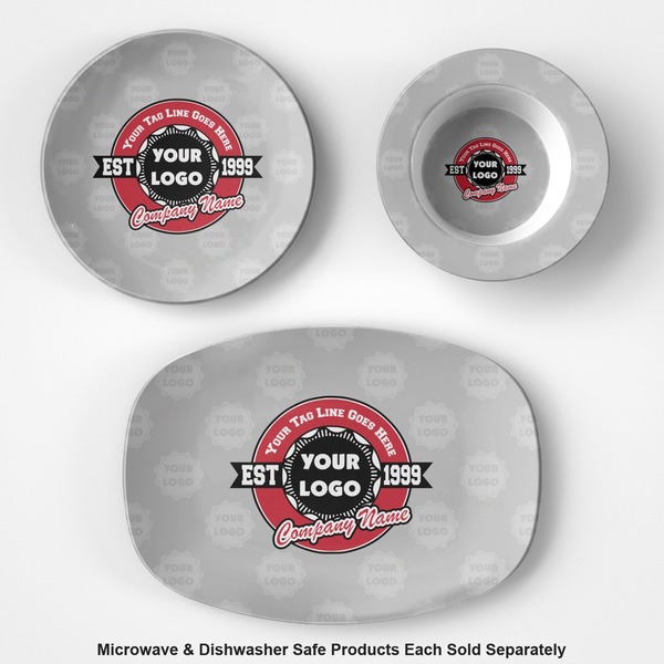 Logo & Tag Line Microwave & Dishwasher Safe CP Plastic Dishware - Group