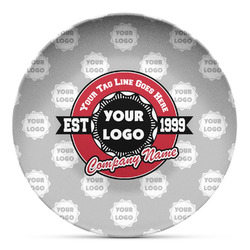 Logo & Tag Line Microwave Safe Plastic Plate - Composite Polymer (Personalized)