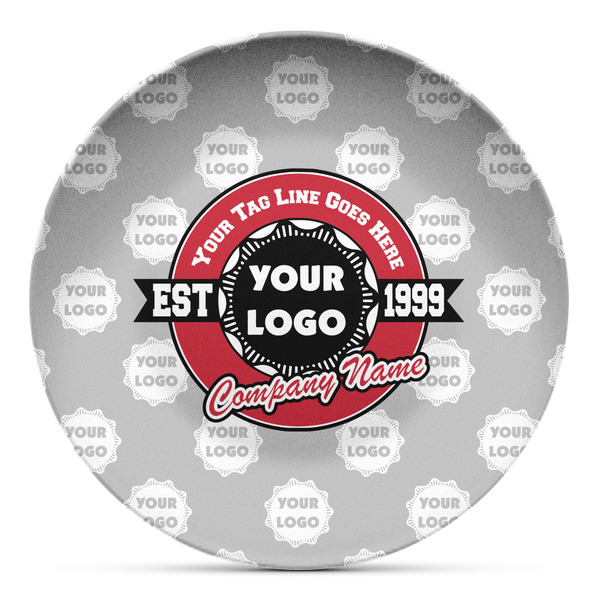 Custom Logo & Tag Line Microwave Safe Plastic Plate - Composite Polymer (Personalized)