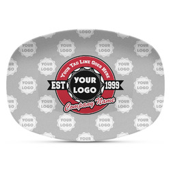Logo & Tag Line Plastic Platter - Microwave & Oven Safe Composite Polymer (Personalized)