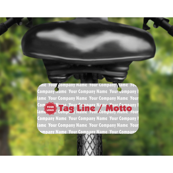 Logo & Tag Line Mini License Plate on Bicycle - LIFESTYLE Two holes