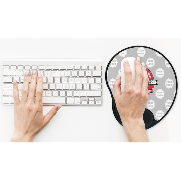 Logo & Tag Line Mouse Pad with Wrist Rest - LIFESYTLE 2 (in use)