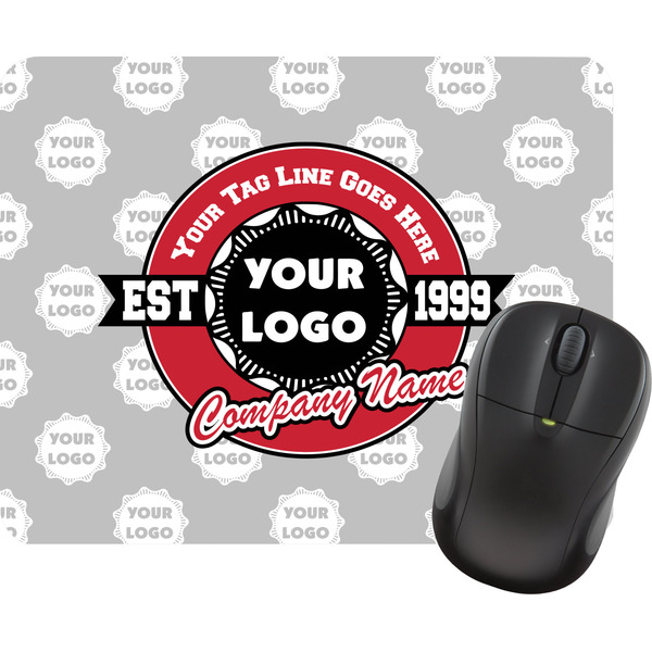 Custom Logo & Tag Line Rectangular Mouse Pad w/ Logos