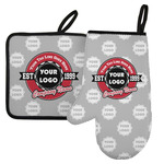 Logo & Tag Line Left Oven Mitt & Pot Holder Set w/ Logos