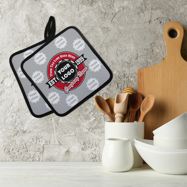 Logo & Tag Line Neoprene Pot Holder - Set of 2  LIFESTYLE