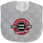Logo & Tag Line Velour Baby Bib w/ Logos