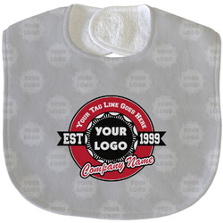 Logo & Tag Line Velour Baby Bib w/ Logos