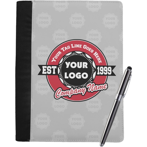 Custom Logo & Tag Line Notebook Padfolio - Large w/ Logos