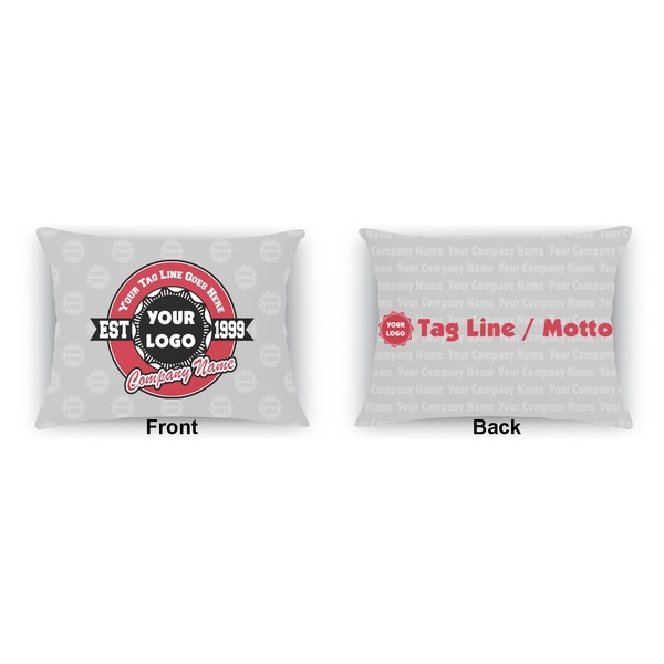 Logo & Tag Line Outdoor Rectangular Throw Pillow (Front and Back)