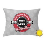 Logo & Tag Line Outdoor Throw Pillow (Rectangular) (Personalized)