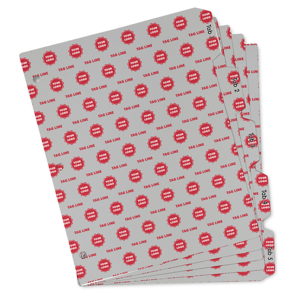 Custom Logo & Tag Line Binder Tab Dividers - Set of 5 (Personalized)
