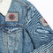 Logo & Tag Line Patches Lifestyle Jean Jacket Detail
