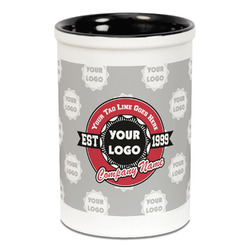 Logo & Tag Line Ceramic Pencil Holders - Black