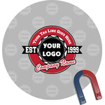 Logo & Tag Line Round Fridge Magnet (Personalized)