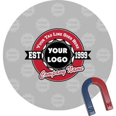 Logo & Tag Line Round Fridge Magnet (Personalized)