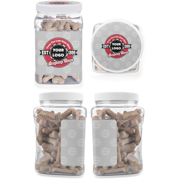Logo & Tag Line Pet Treat Jar - Multiple Angles