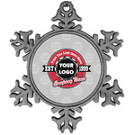 Logo & Tag Line Vintage Snowflake Ornament (Personalized)