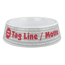 Logo & Tag Line Plastic Dog Bowl - Large (Personalized)
