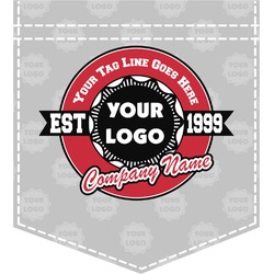 Logo & Tag Line Iron On Faux Pocket w/ Logos