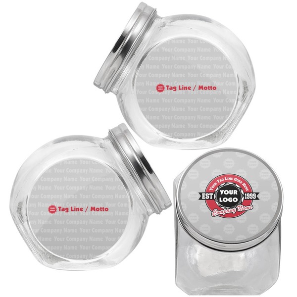 Logo & Tag Line Puppy Treat Jar - Top Left Right