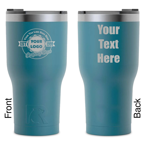 Custom Logo & Tag Line RTIC Tumbler - Dark Teal - Laser Engraved - Double-Sided (Personalized)