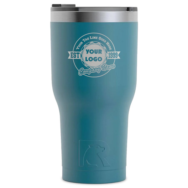 Custom Logo & Tag Line RTIC Tumbler - Dark Teal - Laser Engraved - Single-Sided (Personalized)