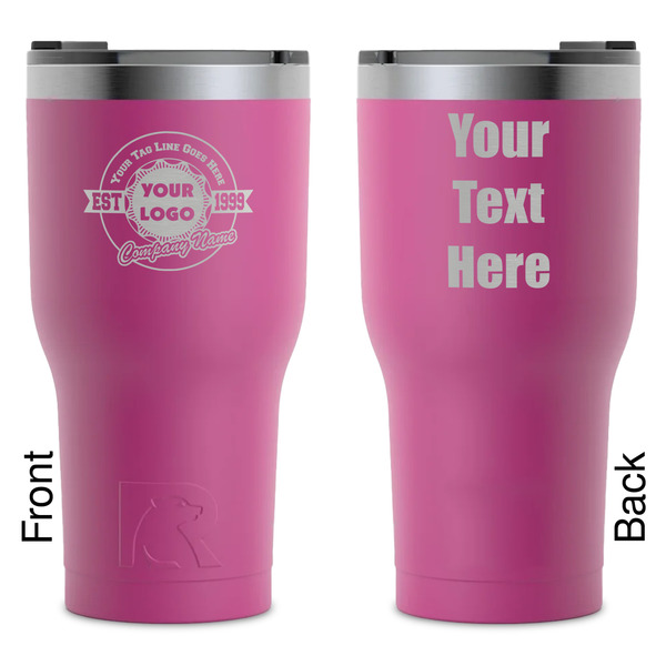 Custom Logo & Tag Line RTIC Tumbler - Magenta - Laser Engraved - Double-Sided (Personalized)