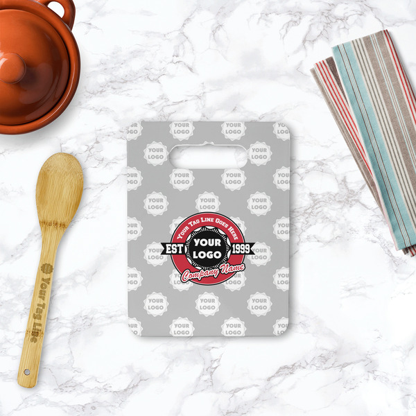 Logo & Tag Line Rectangle Trivet with Handle - LIFESTYLE