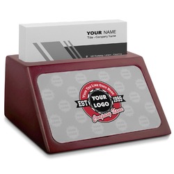 Logo & Tag Line Red Mahogany Business Card Holder (Personalized)