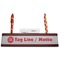 Logo & Tag Line Red Mahogany Nameplates with Business Card Holder - Straight