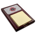Logo & Tag Line Red Mahogany Sticky Note Holder w/ Logos