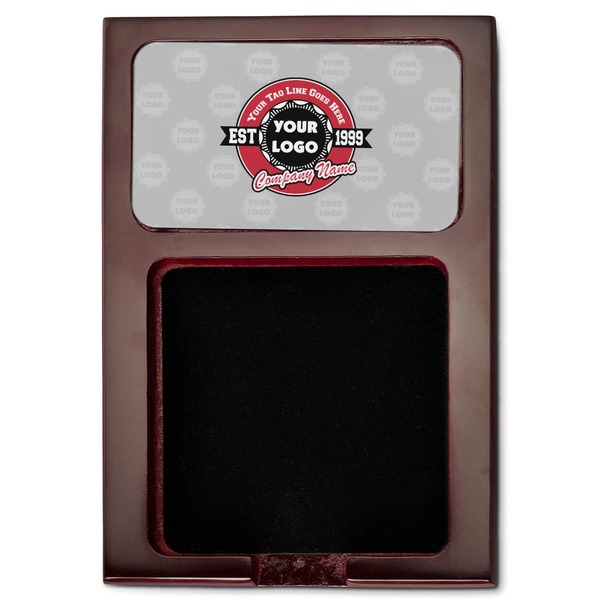 Logo & Tag Line Red Mahogany Sticky Note Holder - Flat