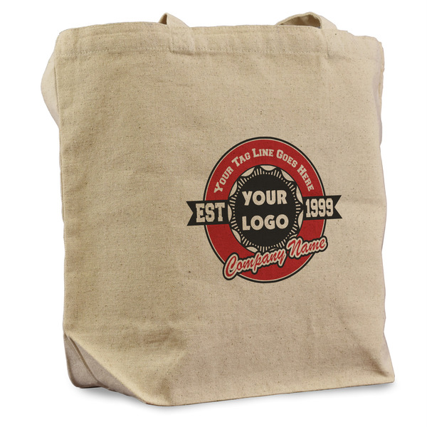Custom Logo & Tag Line Reusable Cotton Grocery Bag - Single (Personalized)