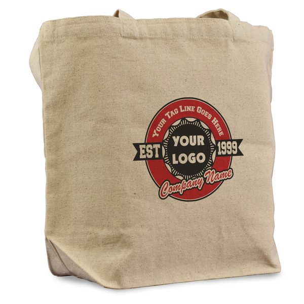 Custom Logo & Tag Line Reusable Cotton Grocery Bag (Personalized)