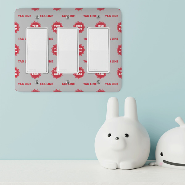 Logo & Tag Line Rocker Light Switch Covers - Triple - IN CONTEXT