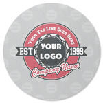 Logo & Tag Line Round Rubber Backed Coaster - Single w/ Logos