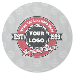Logo & Tag Line Round Rubber Backed Coaster (Personalized)