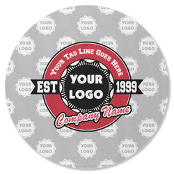 Logo & Tag Line Round Rubber Backed Coaster - Single w/ Logos