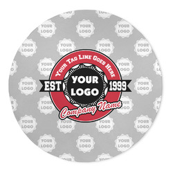 Logo & Tag Line Round Indoor Area Rug - 5' - 60" (Personalized)