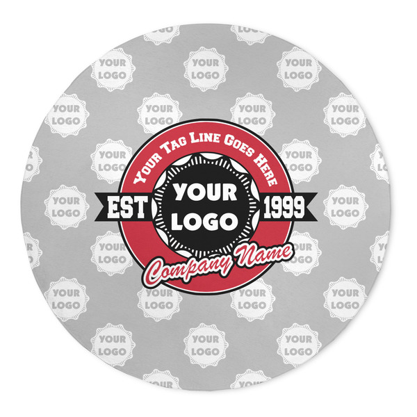Custom Logo & Tag Line Round Indoor Area Rug - 5' - 60" (Personalized)