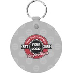Logo & Tag Line Round Plastic Keychain (Personalized)
