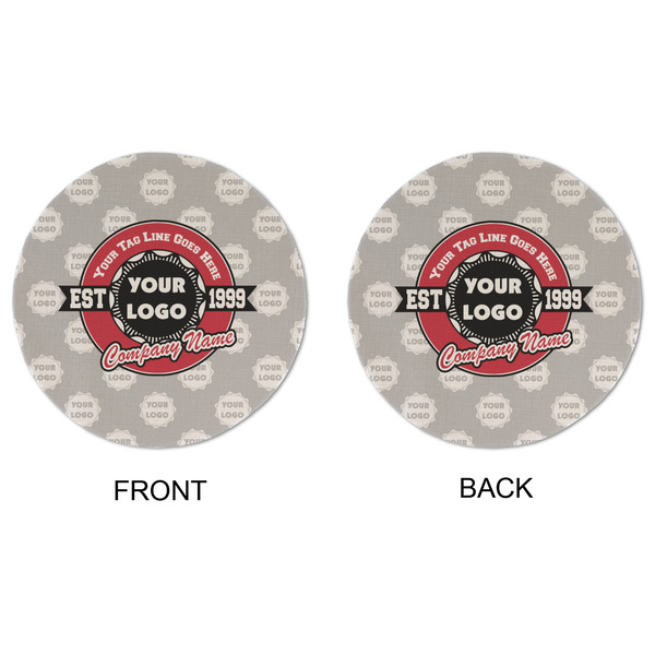 Logo & Tag Line Round Linen Placemats - APPROVAL (double sided)