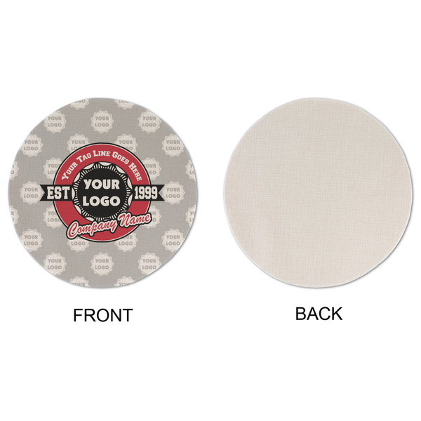 Logo & Tag Line Round Linen Placemats - APPROVAL (single sided)